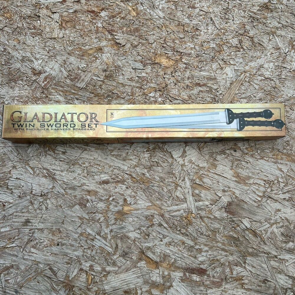 K Exclusive Arena Gladius Gladiator Twin Sword Set Steel Heavy Duty Props